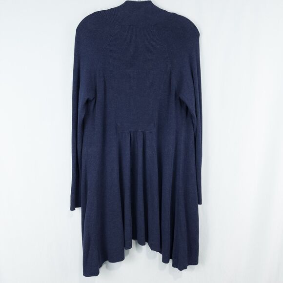 Eileen Fisher Cozy Viscose Stretch Knit Long Open Cardigan Womens Small Blue - Picture 2 of 16